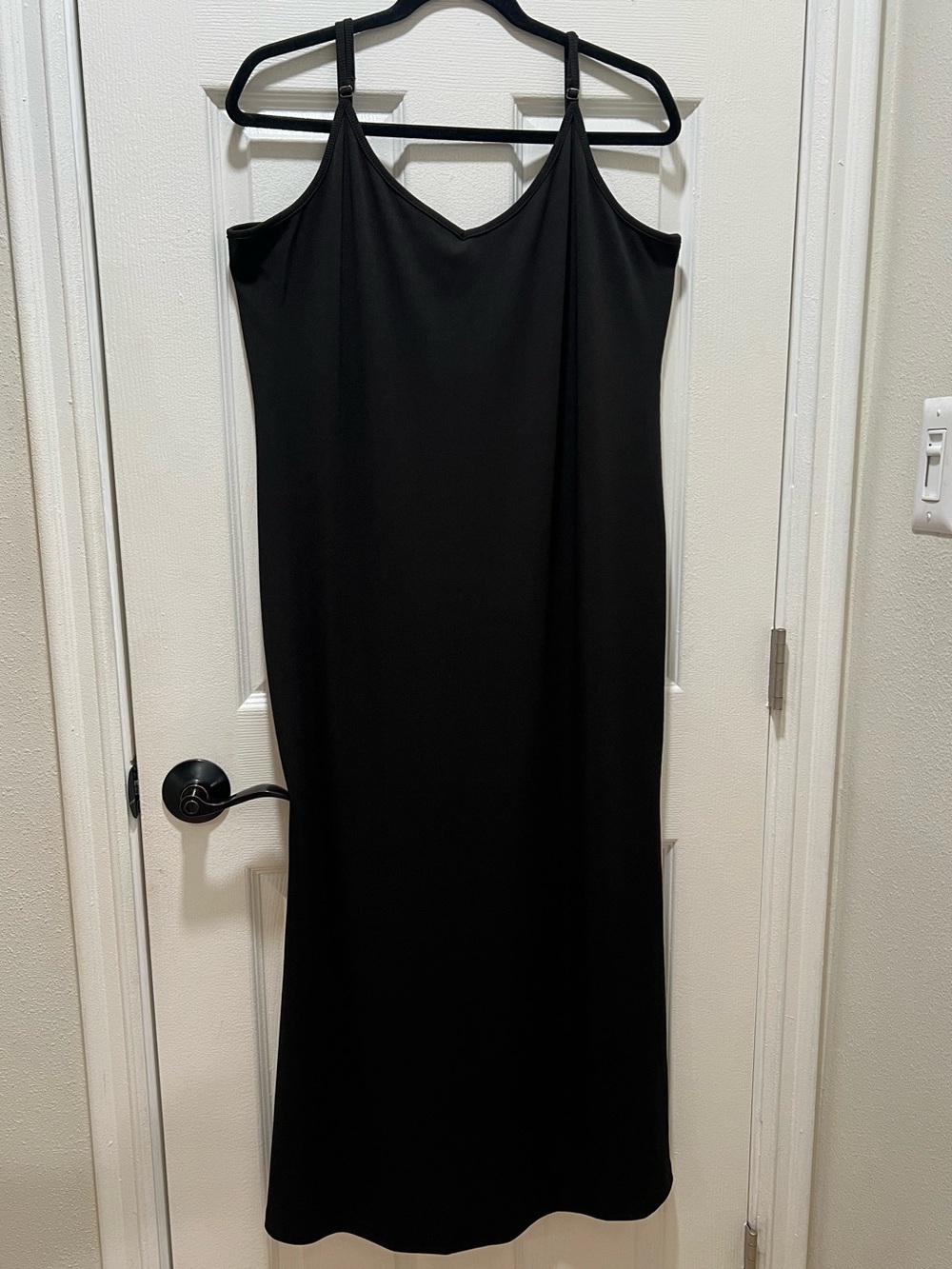 CIDER Black Ribbed Knit Maxi Dress Adjustable Straps Plus Size 2XL